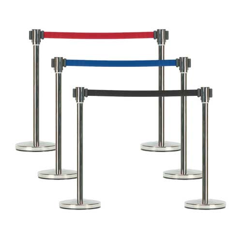 Retractable Barriers blue red black